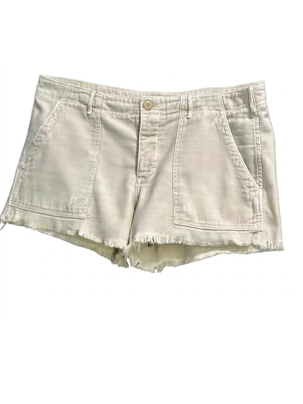 American Eagle Outfitters 100% Cotton Tan Frayed Hem Chino Shorts Size 8